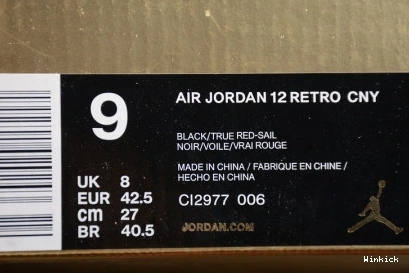 RETRO YEAR - 12 JORDAN CI2977-006 CHINESE (2019) NEW 1208